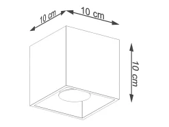 Best Sollux Lighting Lámpara De Techo Quad Minimalista De Acero - 1 Fuentes Luminosas - L.10 X A.10 Cm - Dorado