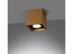 Best Sollux Lighting Lámpara De Techo Quad Minimalista De Acero - 1 Fuentes Luminosas - L.10 X A.10 Cm - Dorado