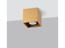 Best Sollux Lighting Lámpara De Techo Quad Minimalista De Acero - 1 Fuentes Luminosas - L.10 X A.10 Cm - Dorado