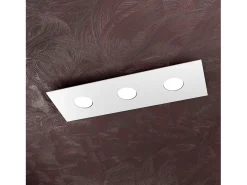 Lámpara de techo rectangular Toplight Area de 3 luces con casquillo GX53, estructura blanca, diseño moderno 60x20x3cm Blanco