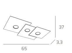 Online Lámpara de techo rectangular Toplight Plate de 3 luces con casquillo GX53, estructura antracita, diseño moderno 65x37x3cm Gris