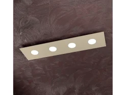Best Lámpara de techo rectangular Toplight Area de 4 luces con casquillo GX53, estructura color arena, diseño moderno 80x20x3cm Marru00f3n chocolate