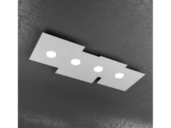 Plafón-Lámpara de techo rectangular Toplight Plate de 4 luces con casquillo GX53, estructura , diseño moderno 86x37x3cm Gris