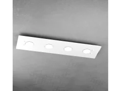 Clearance Lámpara de techo rectangular Toplight Path de 4 luces con casquillo GX53, estructura blanca, diseño moderno 80x20x3cm Blanco
