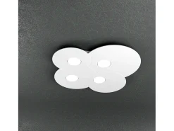 Lámpara de techo redonda Toplight Cloud de 4 luces con casquillo GX53, marco , diseño moderno 86x37x3cm Blanco Sale