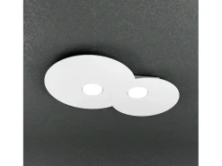Hot Lámpara de techo redonda Toplight Cloud de 2 luces con casquillo GX53, estructura blanca, diseño moderno 50x35x3cm Blanco