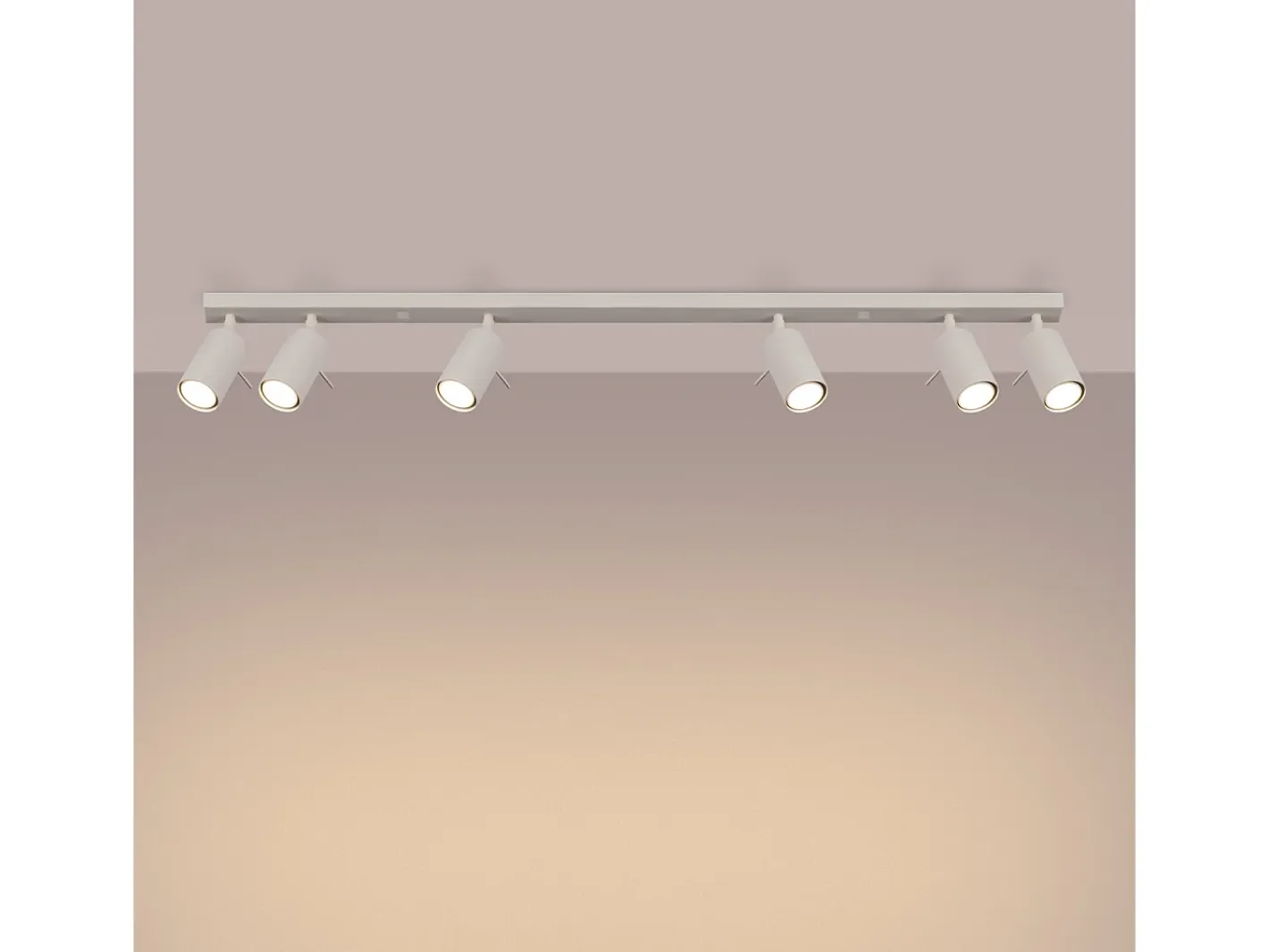 Sollux Lighting Lámpara De Techo Ring Moderno De Acero - 6 Fuentes Luminosas - L.117 X A.17 Cm - Beige New