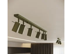 New Sollux Lighting Lámpara De Techo Ring Moderno De Acero - 2 Fuentes Luminosas - L.30 X A.17 Cm - Oliva Verde