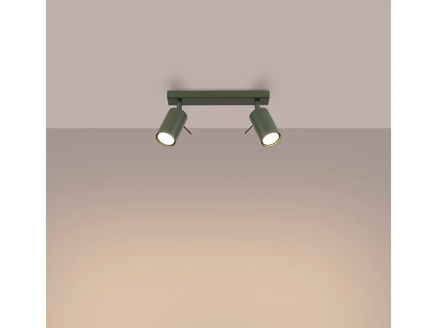 New Sollux Lighting Lámpara De Techo Ring Moderno De Acero - 2 Fuentes Luminosas - L.30 X A.17 Cm - Oliva Verde