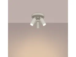 Sollux Lighting Lámpara De Techo Ring Moderno De Acero - 3 Fuentes Luminosas - L.19,5 X A.18,5 Cm - Beige Best