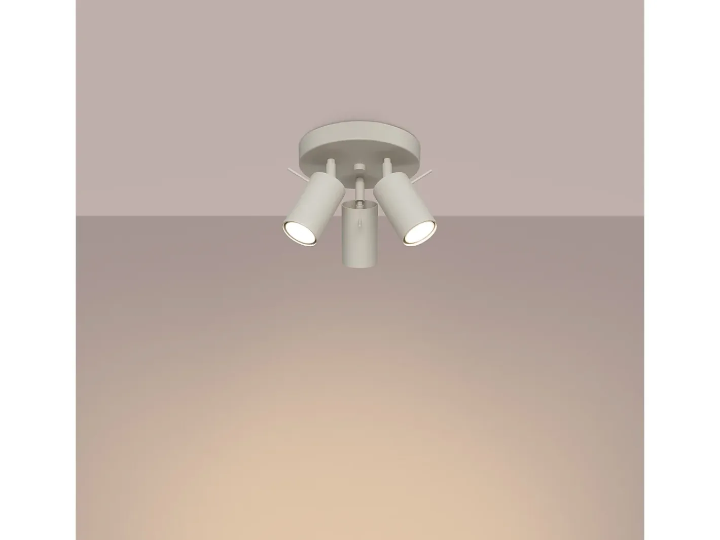 Sollux Lighting Lámpara De Techo Ring Moderno De Acero - 3 Fuentes Luminosas - L.19,5 X A.18,5 Cm - Beige Best
