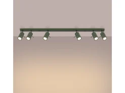 Sollux Lighting Plafón-Lámpara De Techo Ring Moderno De Acero - 6 Fuentes Luminosas - L.117 X A.17 Cm - Oliva Verde