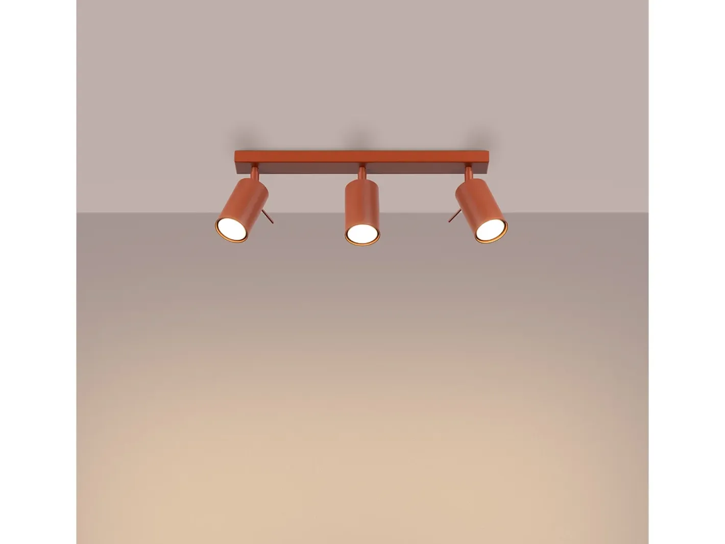 Sollux Lighting Lámpara De Techo Ring Moderno De Acero - 3 Fuentes Luminosas - L.45 X A.17 Cm - Ocre Rojo Outlet