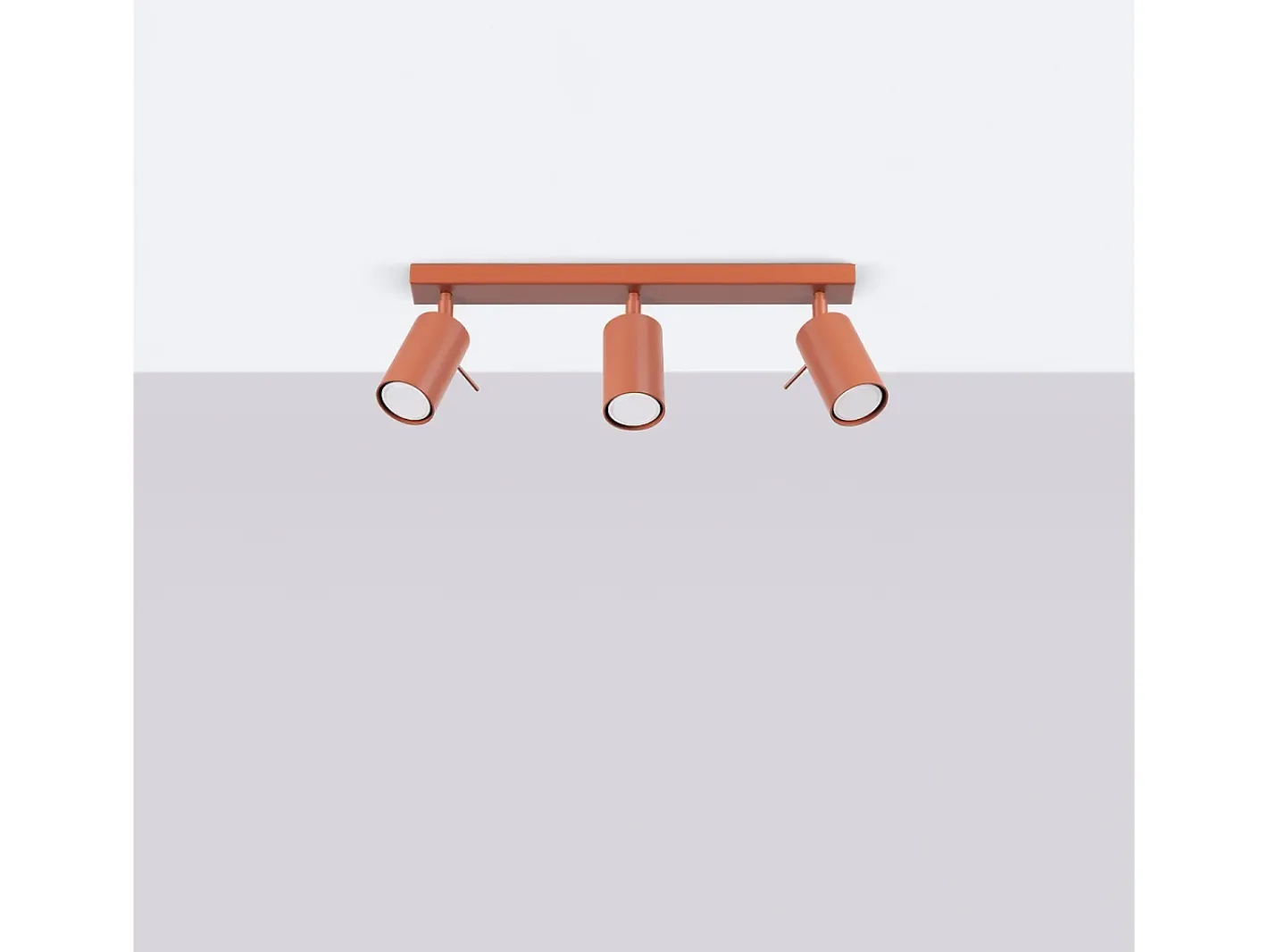 Sollux Lighting Lámpara De Techo Ring Moderno De Acero - 3 Fuentes Luminosas - L.45 X A.17 Cm - Ocre Rojo Outlet