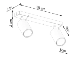 Sollux Lighting Plafón-Lámpara De Techo Ring Moderno De Acero - 2 Fuentes Luminosas - L.30 X A.17 Cm - Beige