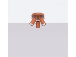 Sollux Lighting Lámpara De Techo Ring Moderno De Acero - 3 Fuentes Luminosas - L.19,5 X A.18,5 Cm - Ocre Rojo Clearance