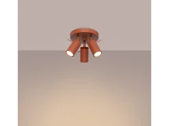 Sollux Lighting Lámpara De Techo Ring Moderno De Acero - 3 Fuentes Luminosas - L.19,5 X A.18,5 Cm - Ocre Rojo Clearance