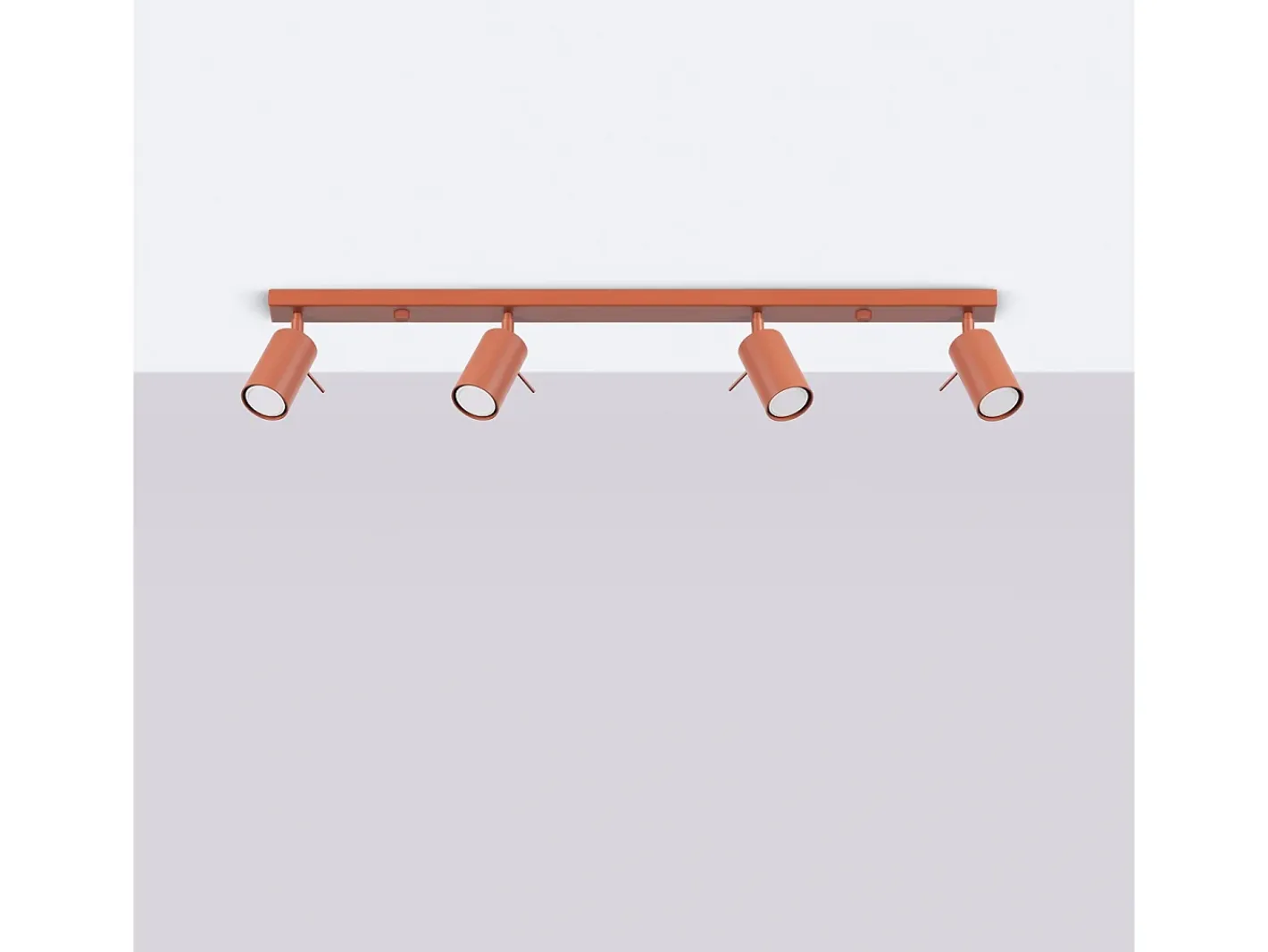 Sollux Lighting Lámpara De Techo Ring Moderno De Acero - 4 Fuentes Luminosas - L.81 X A.17 Cm - Ocre Rojo Best
