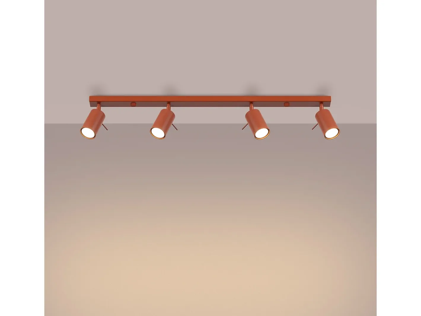 Sollux Lighting Lámpara De Techo Ring Moderno De Acero - 4 Fuentes Luminosas - L.81 X A.17 Cm - Ocre Rojo Best