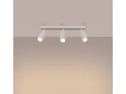 Clearance Sollux Lighting Lámpara De Techo Ring Moderno De Acero - 3 Fuentes Luminosas - L.45 X A.17 Cm - Beige