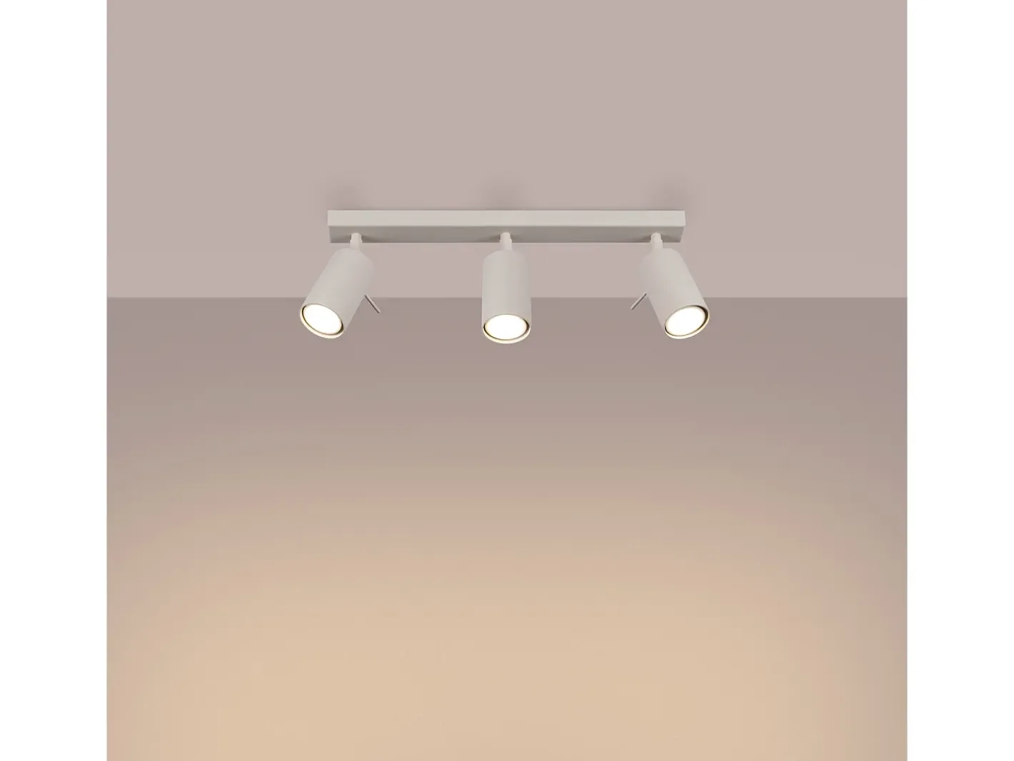 Clearance Sollux Lighting Lámpara De Techo Ring Moderno De Acero - 3 Fuentes Luminosas - L.45 X A.17 Cm - Beige