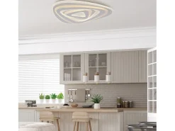 Plafón-Lámpara de techo Sasha en metal y acrílico con LED integrado en dos temperaturas de color H.5 Ø52 BL283-PBC Blanco
