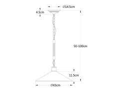 Lámpara de techo Soga Lumit 40W altura regulable /natural Ø43 cm Negro Outlet