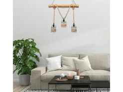 Lámpara de techo Soga Lumit 40W altura regulable marrón 80-130x100x100 cm Marru00f3n Best