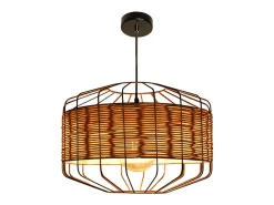 Lámpara de techo Solange Lumit 60W mimbre natural/marrón Ø35x 175 cm Color natural claro Outlet