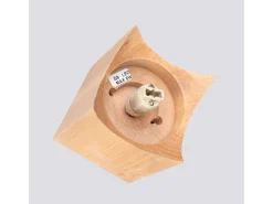Sollux Lighting Plafón-Lámpara De Techo Solis Minimalista De Madera/Vidrio - 1 Fuentes Luminosas - L.12 X A.19 Cm - Madera Natural/Blanco Color natural claro