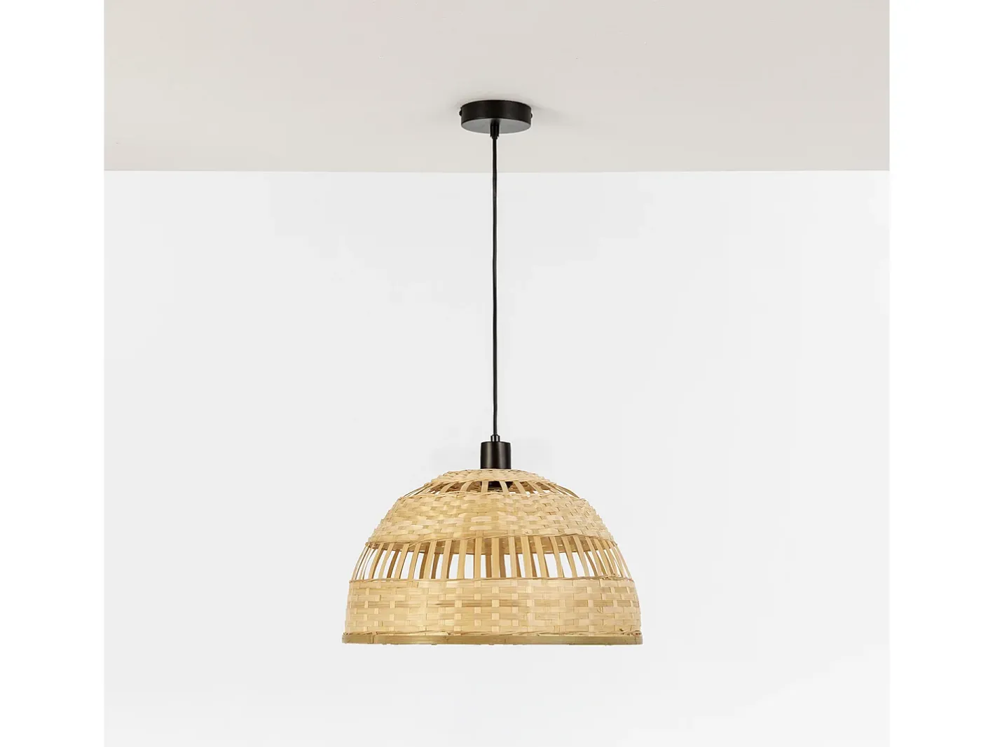 VS Venta-stock Lámpara de techo Suyen de Bambú, diametro 39,5 cm Beige Discount