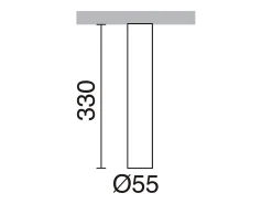 Aplique Para Pared-Lámpara de techo TANIA estilo moderno - Alt. 33 cm x D. 5,5 cm - GU10 50W - acero y - IP20 Negro