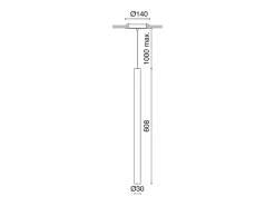Discount Lámpara de techo TANIA estilo moderno - Alt. 60,8 cm - LED SMD AC 4W - 400lm y 3K - base ø14 cm- acero y - IP40 Negro