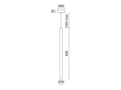 Lámpara de techo TANIA estilo moderno - Alt. 60,8 cm - LED SMD AC 4W - 400lm y 3K - base ø8 cm- acero y - IP40 Blanco Sale