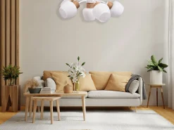 Lámpara De Techo Toolight App1590-6Cp Boho White Beige Blanco Hot