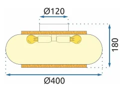 Plafón-Lámpara De Techo Toolight App1253-3C 40Cm Beige