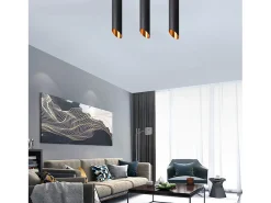 Plafón-Lámpara De Techo Toolight App572-1C 30Cm Black Gold Negro