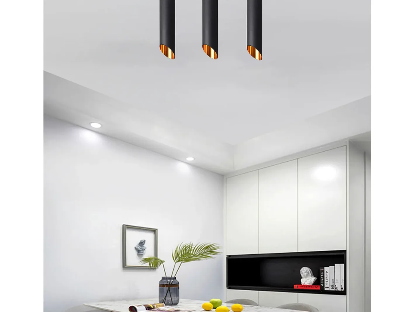 Plafón-Lámpara De Techo Toolight App572-1C 30Cm Black Gold Negro