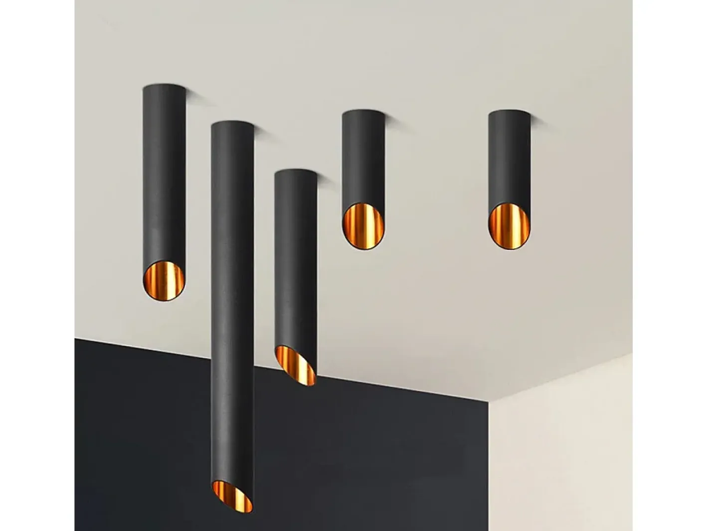 Plafón-Lámpara De Techo Toolight App572-1C 30Cm Black Gold Negro