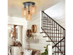 Online Lámpara De Techo Toolight App1624-3C Boho Black Beige