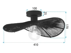 Lámpara Suspendida-Lámpara De Techo Toolight App1832-1C Black Negro