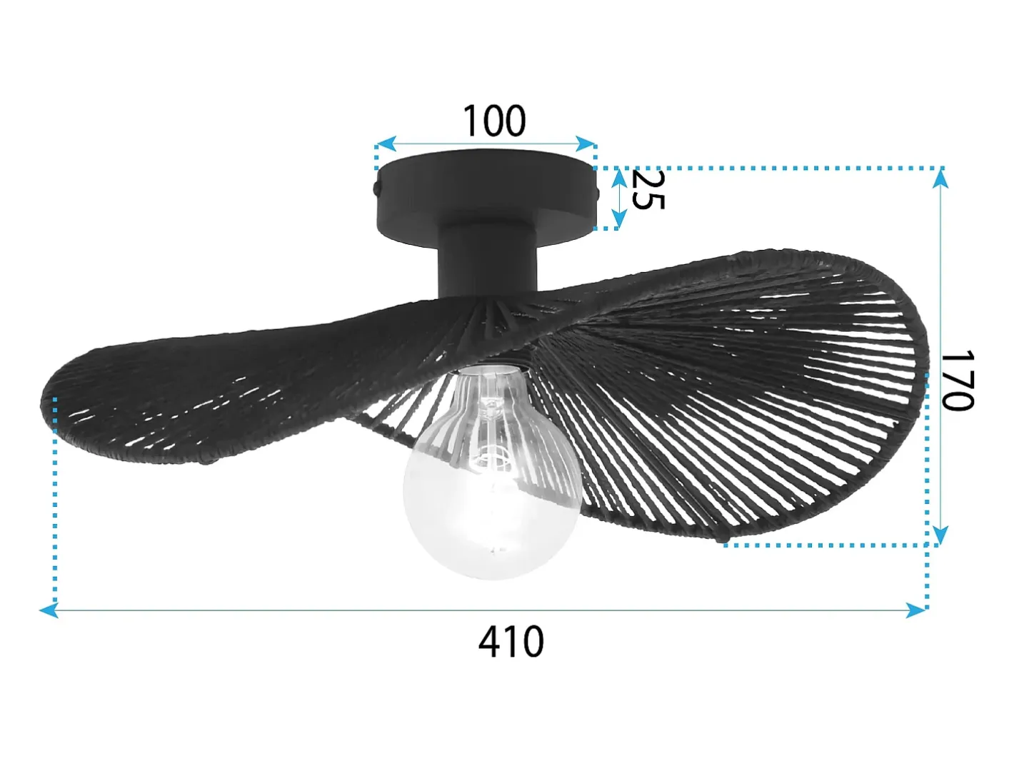 Lámpara Suspendida-Lámpara De Techo Toolight App1832-1C Black Negro