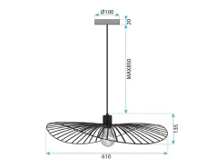 Lámpara Suspendida-Lámpara De Techo Toolight App1841-1Cp Black Negro