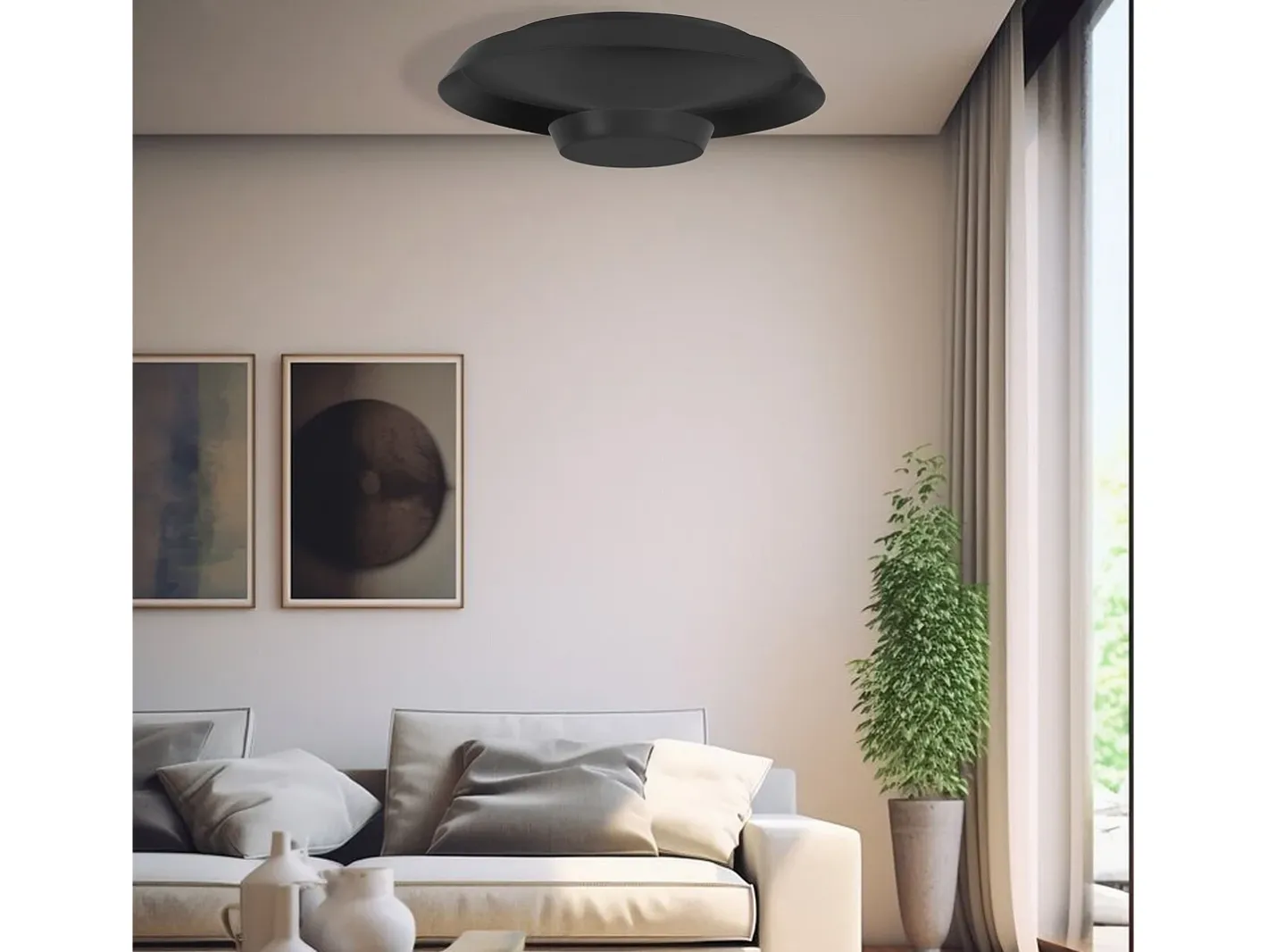 Lámpara De Techo Toolight Led App1461 40Cm Black Negro Hot
