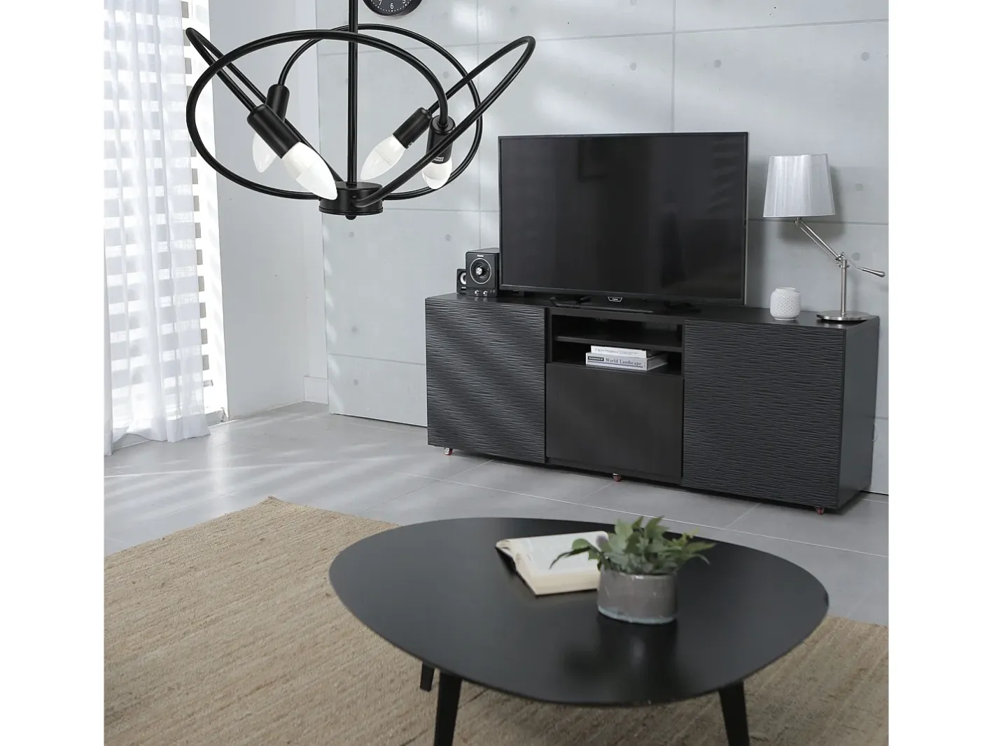 Lámpara De Techo Toolight App1093-4C Black Negro Sale