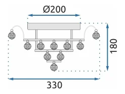 Lámpara De Techo Toolight App783-3C Transparent Transparente