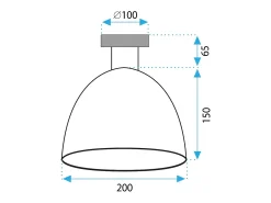 Plafón-Lámpara De Techo Toolight App1303-1C Black Negro