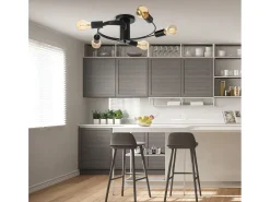 Plafón-Lámpara De Techo Toolight App741-5C Black Negro