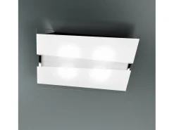 Plafón-Lámpara de techo Toplight Mad de 4 luces con casquillo E27, estructura cromada y blanca, diseño moderno 70x50x10cm Plateado