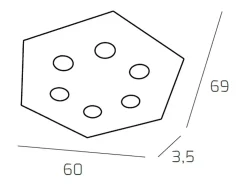 Discount Lámpara de techo Toplight Hexagonal Hexagon 6 luces máx. 9W con casquillo GX53, estructura , diseño moderno 60x69x3cm Gris
